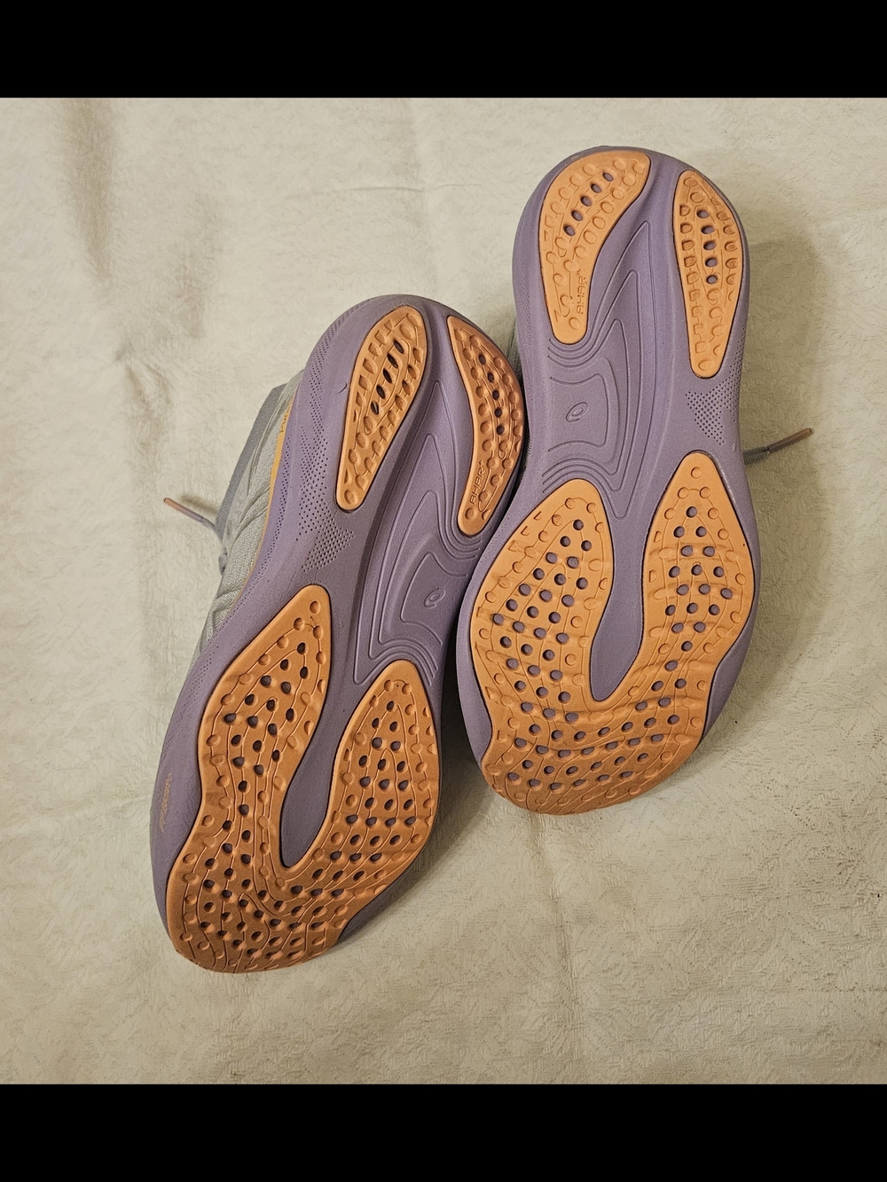 Asics Light Gray Running Shoes with Lavender Midsole and Yellow Accent - Picture 4 of 4